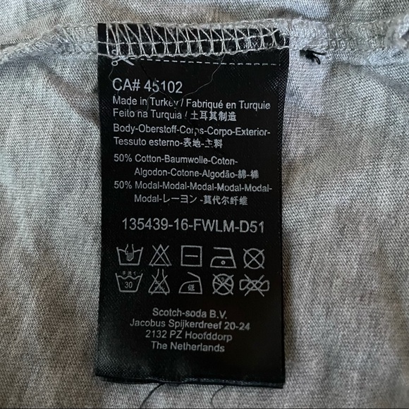 SCOTCH & SODA GREY BON VOYAGE GRAPHIC  TEE - P - Picture 9 of 11